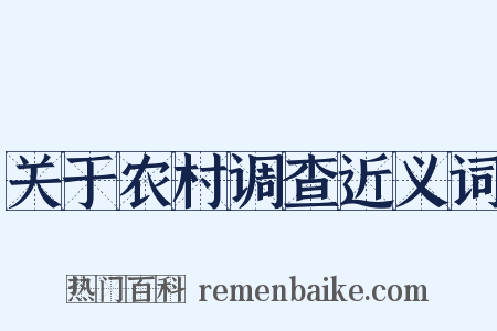 关于农村调查近义词是什么意思的图片